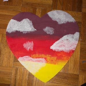 Heart Shaped Acrylic Painting